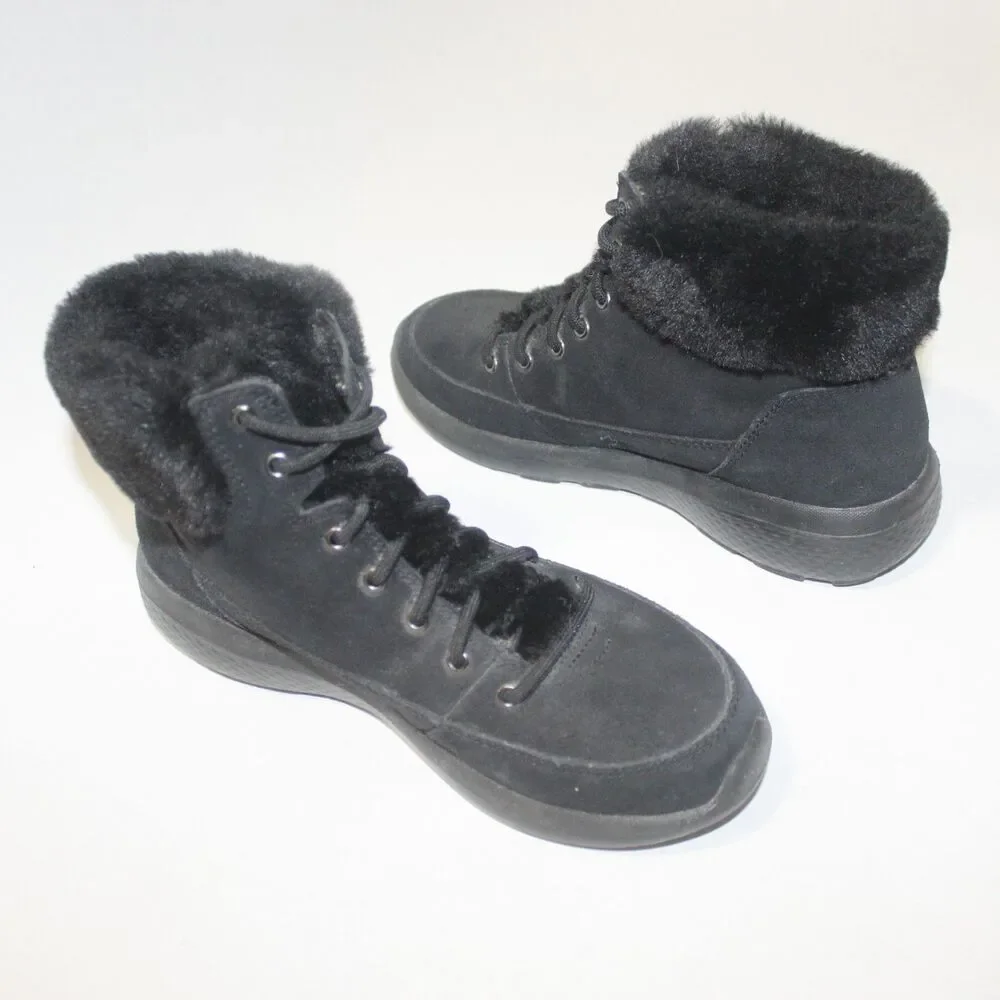 Kids Skechers Fuzzy Boots Black